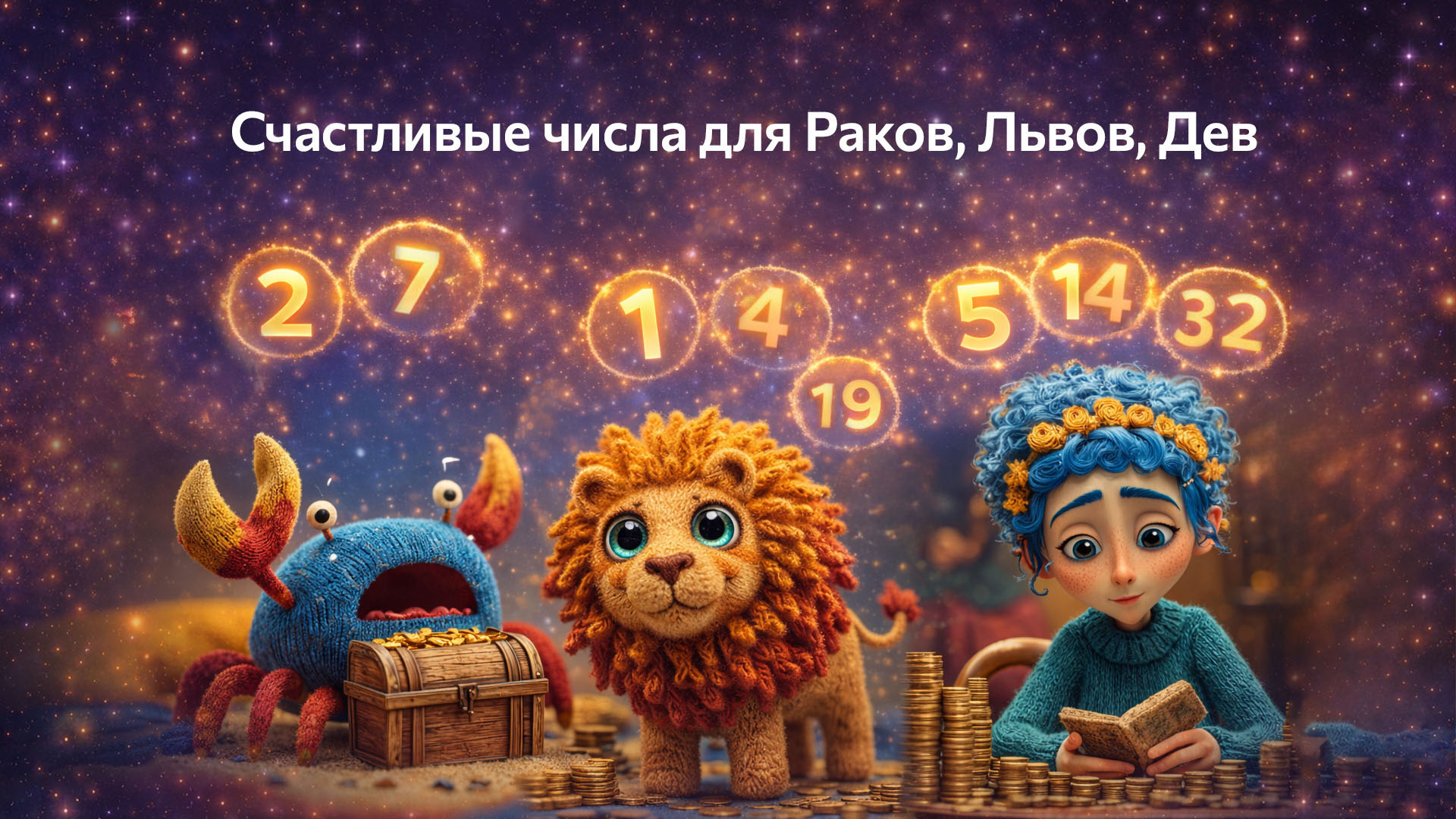 Счастливые числа для Раков, Львов, Дев