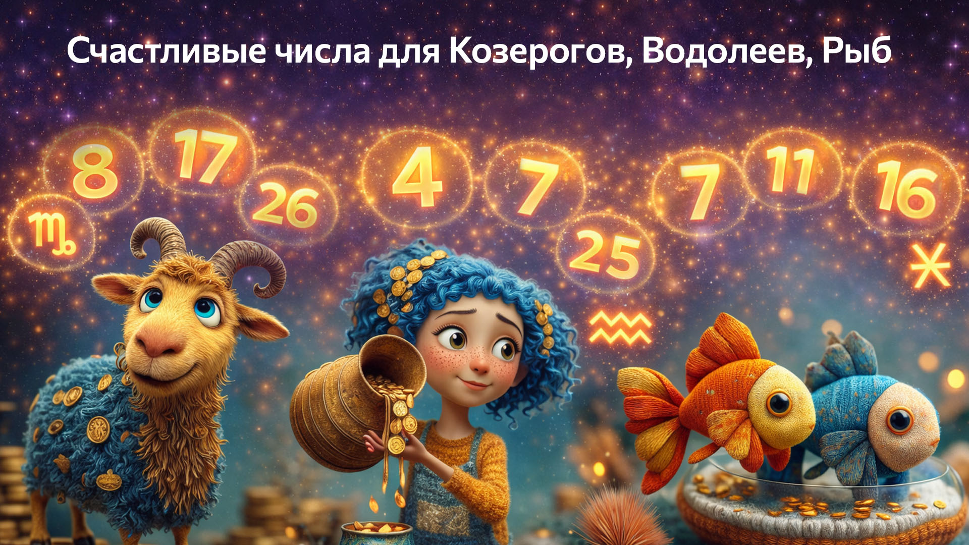 Счастливые числа для Козерогов, Водолеев, Рыб