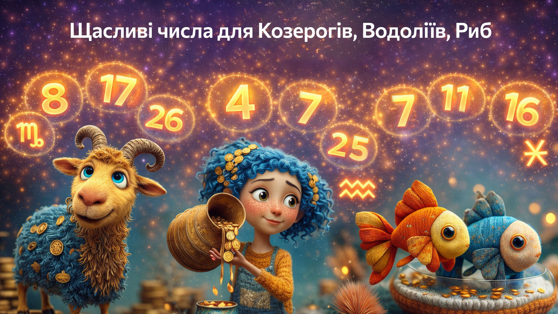 Щасливі числа для Козерогів, Водоліїв, Риб
