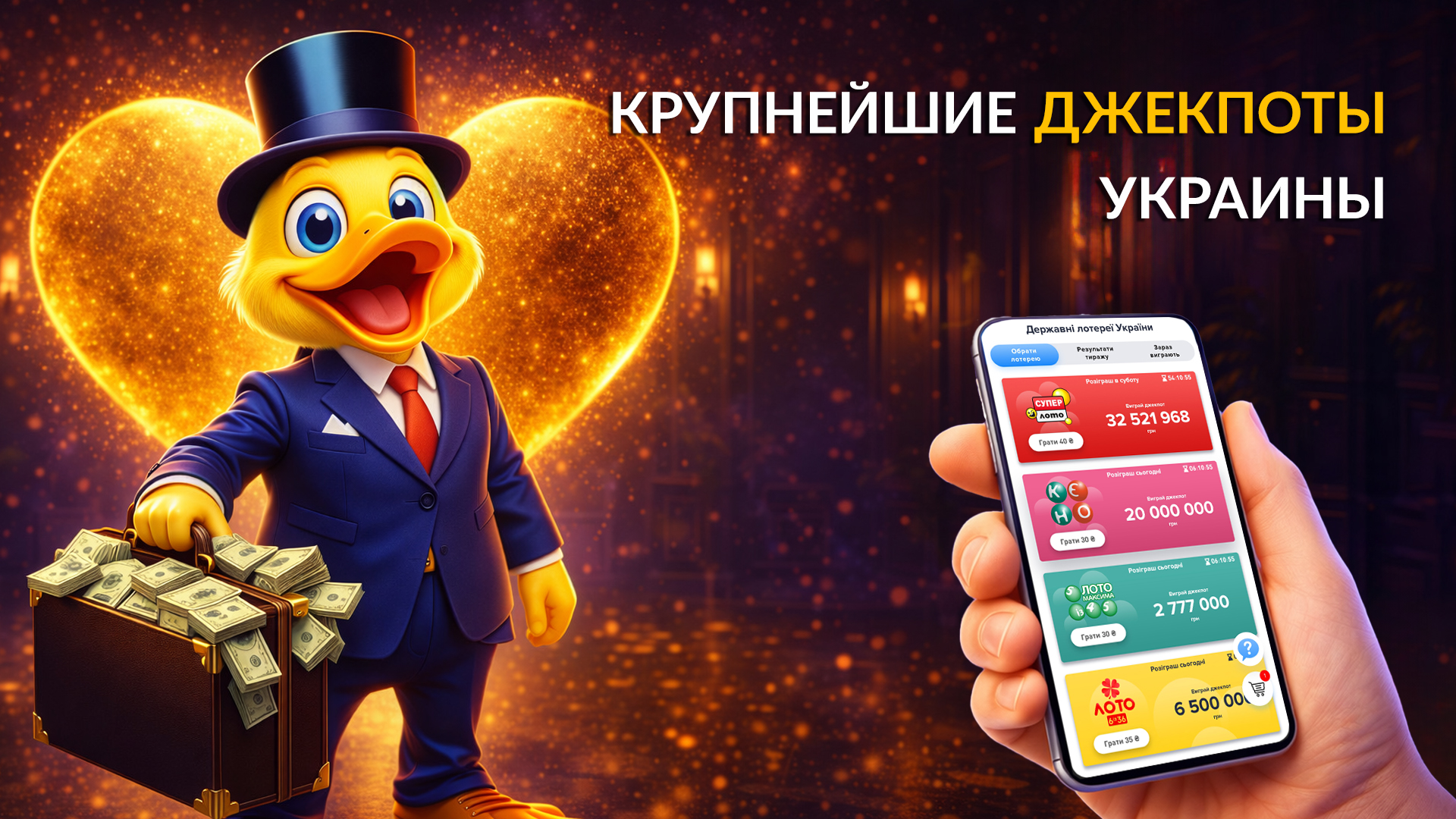 Крупнейшие джекпоты Украины